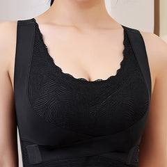 Lace Wire-Free Bra Front Buckle Cross Back Lingerie