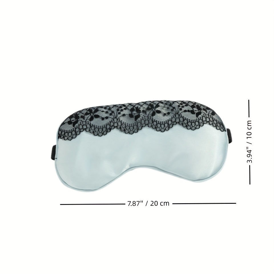 Soft Silk Eye Mask Lace Edge Shading Ice Compress Travel Rest