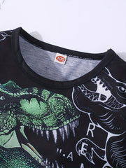 Boys Dinosaur Graphic Print T-shirt & Shorts Set Clothing