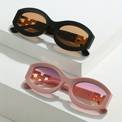 Y2K Oval Sunglasses Gradient Photo Booth Props Glasses UV400