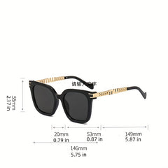 Square Sunglasses Anti Glare Glasses Mod Metal Chain UV400