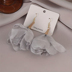 French Romantic Flower Earrings Niche Temperament Flower Hoop Drop Earrings