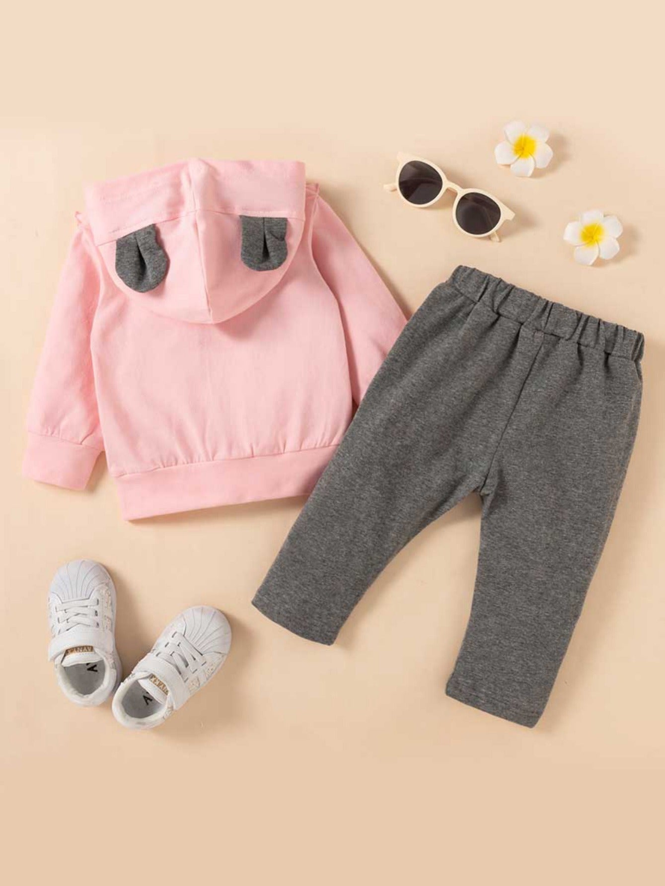 Girls Ruffled Pullover & Bow Trousers Set