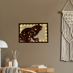 LED Frog Shape Retro Wooden Lamp Home Decoration