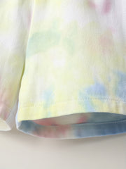 Girls' High Waist Tie Dye Denim Shorts