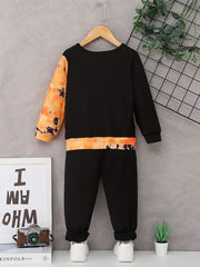 Toddler Boy's Tie Dye Sweatshirt & Sweatpants Set WILD BOY Print