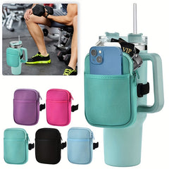 Water Bottle Pouch for Tumbler Cup with Phone Holder Bag