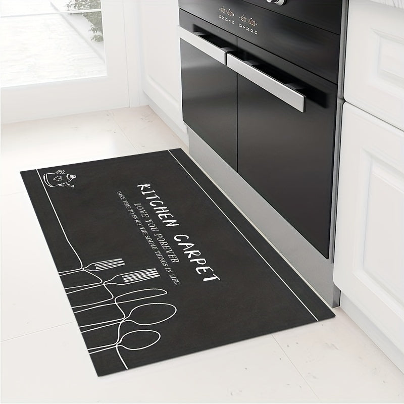 Crystal Velvet Gray Kitchenware Pattern Absorbent Floor Mat Halloween Home Decor