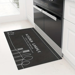 Crystal Velvet Gray Kitchenware Pattern Absorbent Floor Mat Halloween Home Decor