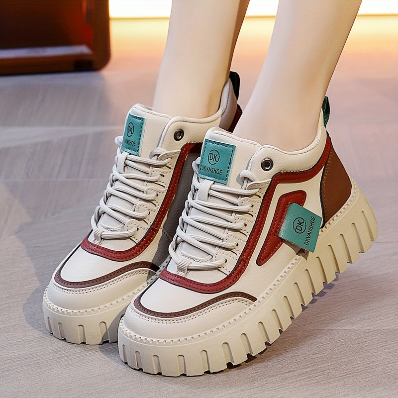 Women's Platform Lace-Up Board Shoes