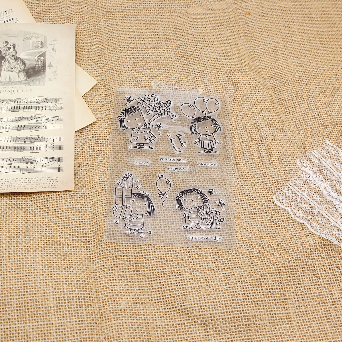 Girls Silicone Transparent Seal Stationery Seal For Kids