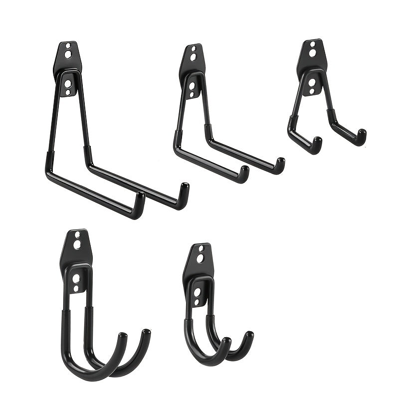 Steel Garage Hooks - Anti Slip Tool Storage Hangers for Wall Mounting