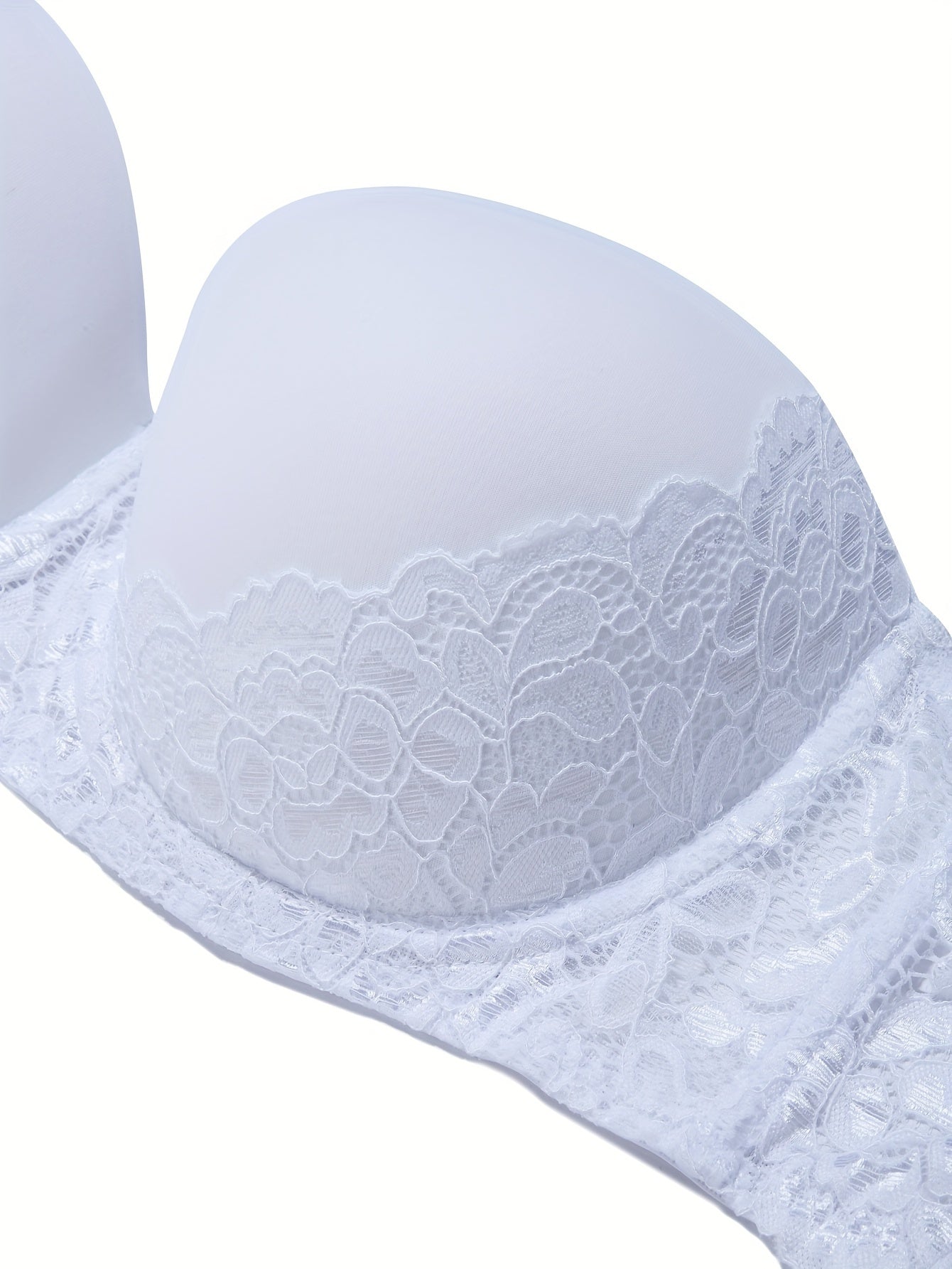 Contrast Lace Molded Cup Bralette With Removable Straps