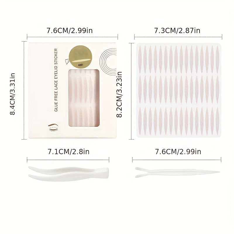 Waterproof Double Eyelid Stickers with Tweezers - Natural Adhesive Eyelid Patch
