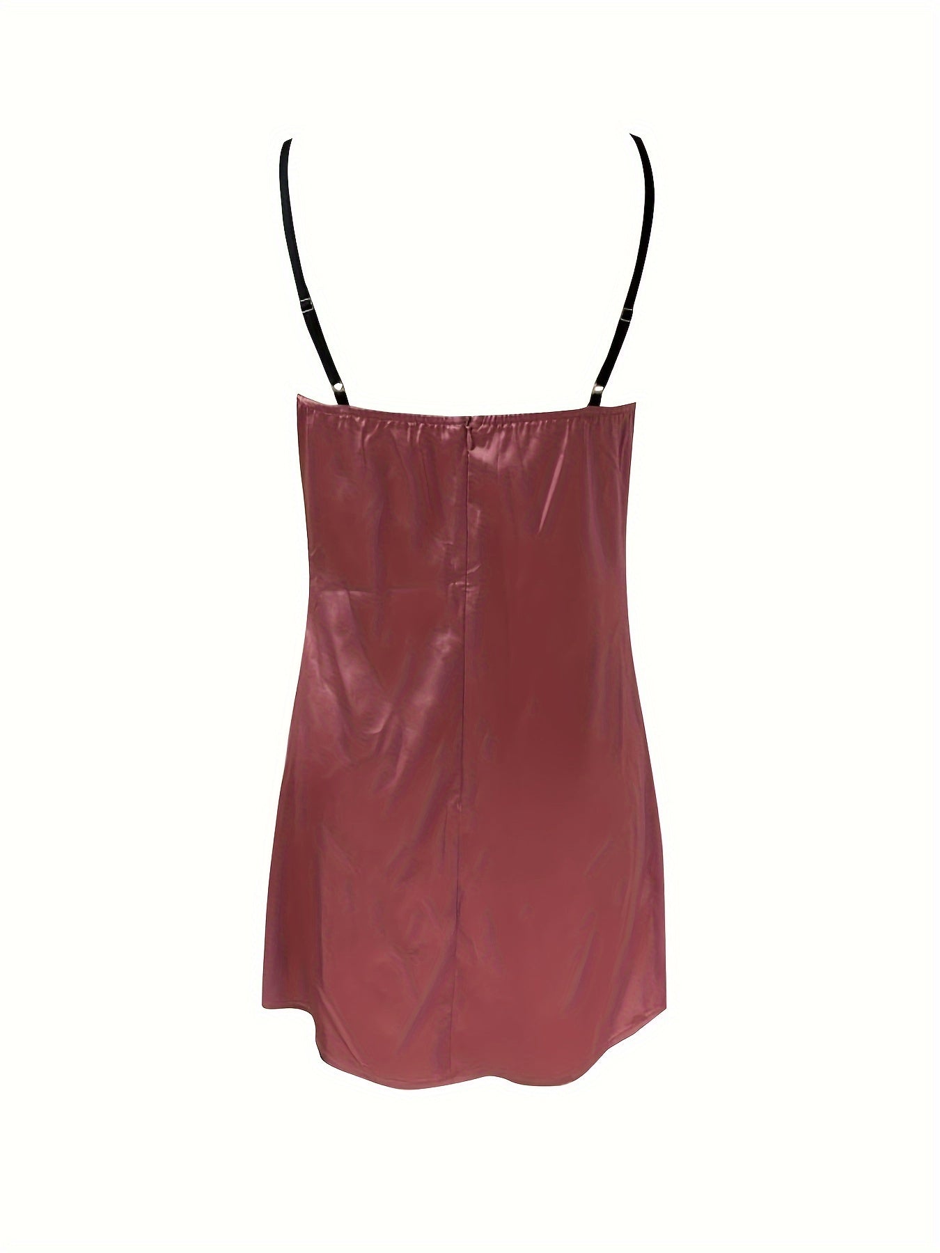 V Neck Satin Nightdress Spaghetti Strap Sleep Dress Women's Sleepwear