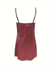 V Neck Satin Nightdress Spaghetti Strap Sleep Dress Women's Sleepwear