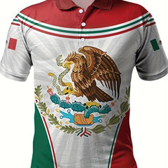 Eagle Holding Snake Block Pattern Men's Short Sleeve Shirt