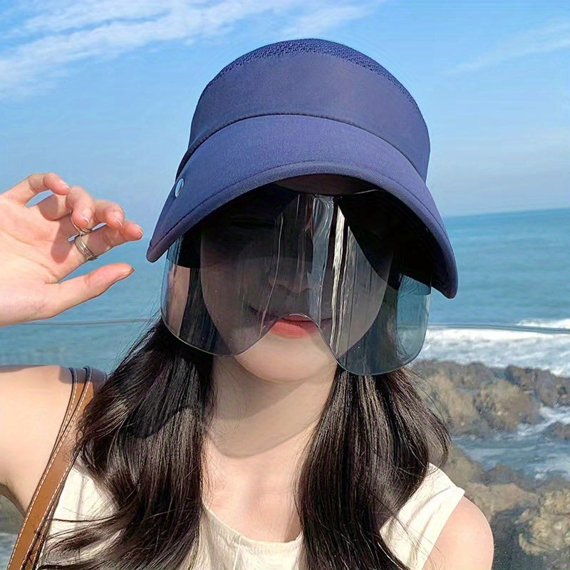 Retractable Sun Visor Hat With Wrap Around Sunglasses