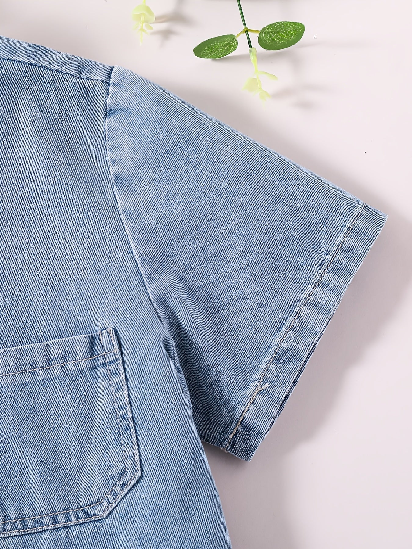 Boys Denim Top Casual Short Sleeve Shirt Summer Clothes