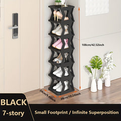 Layered Shoe Rack Modern Minimalist Shoe Cabinet Vertical Storage Rack