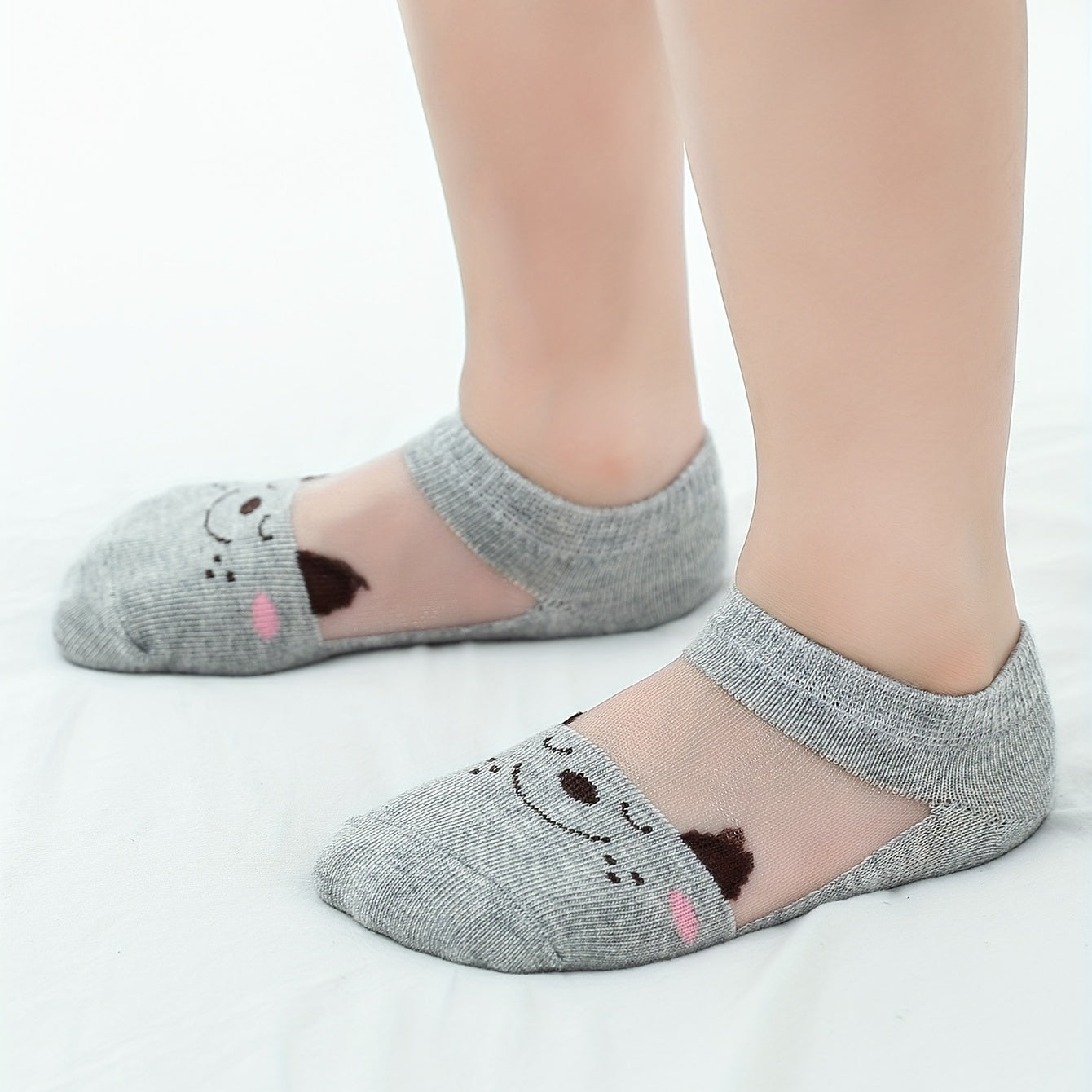 5 Pairs Girls Cartoon Short Boat Socks for Kids Summer