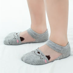 5 Pairs Girls Cartoon Short Boat Socks for Kids Summer
