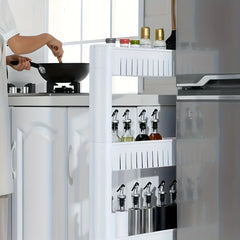 Slim Slide Out Pantry Storage Rack With 4 Large Baskets