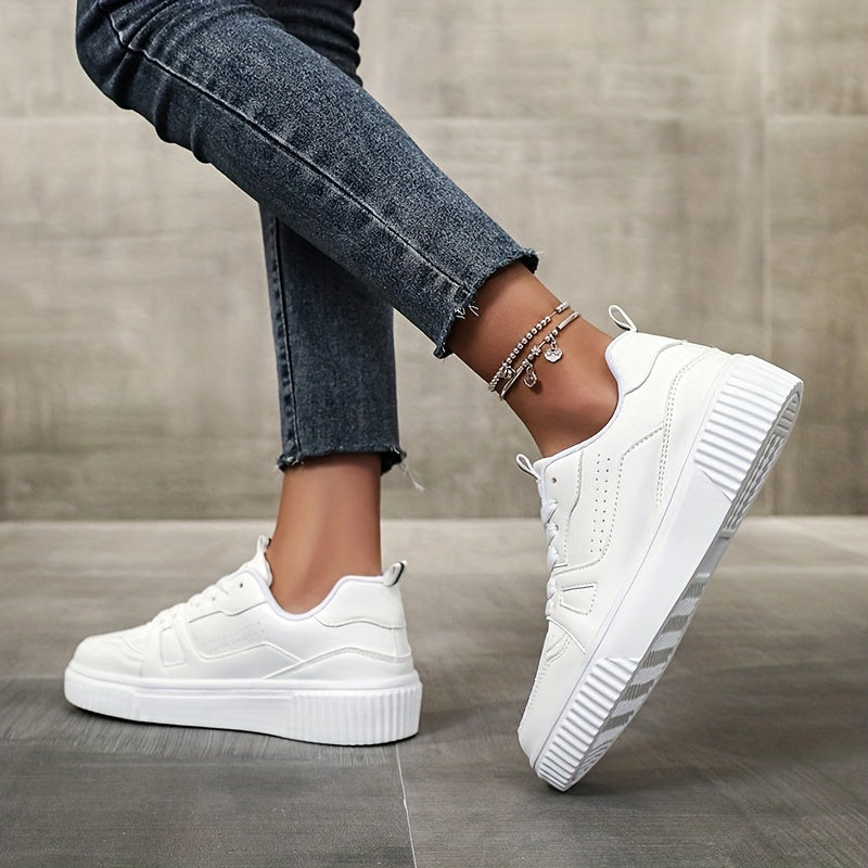 Women's Solid Versatile Skate Shoes Lightweight Low Top Outdoor Sport Shoes