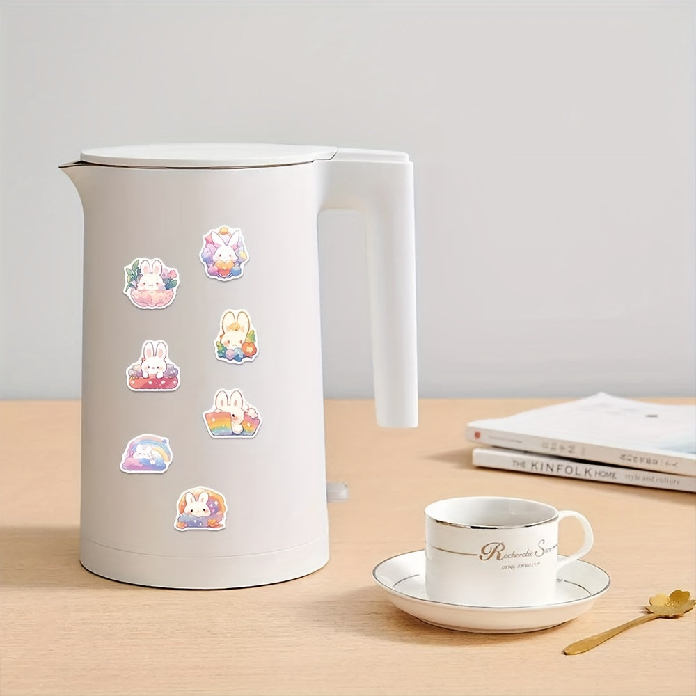 50 Sheets Rainbow Rabbit Sticker Decoration Water Cup Scrapbook Luggage