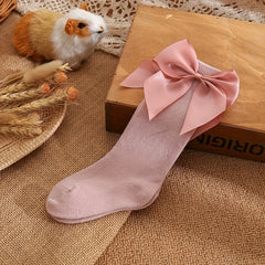 6 Pairs Girls Knee High Socks Bowknot Sweet Socks for Christmas Birthday Party