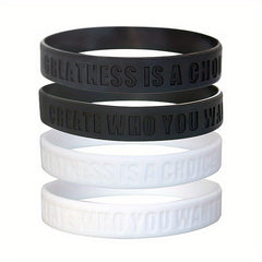 4pcs Inspirational Quote Silicone Bracelet