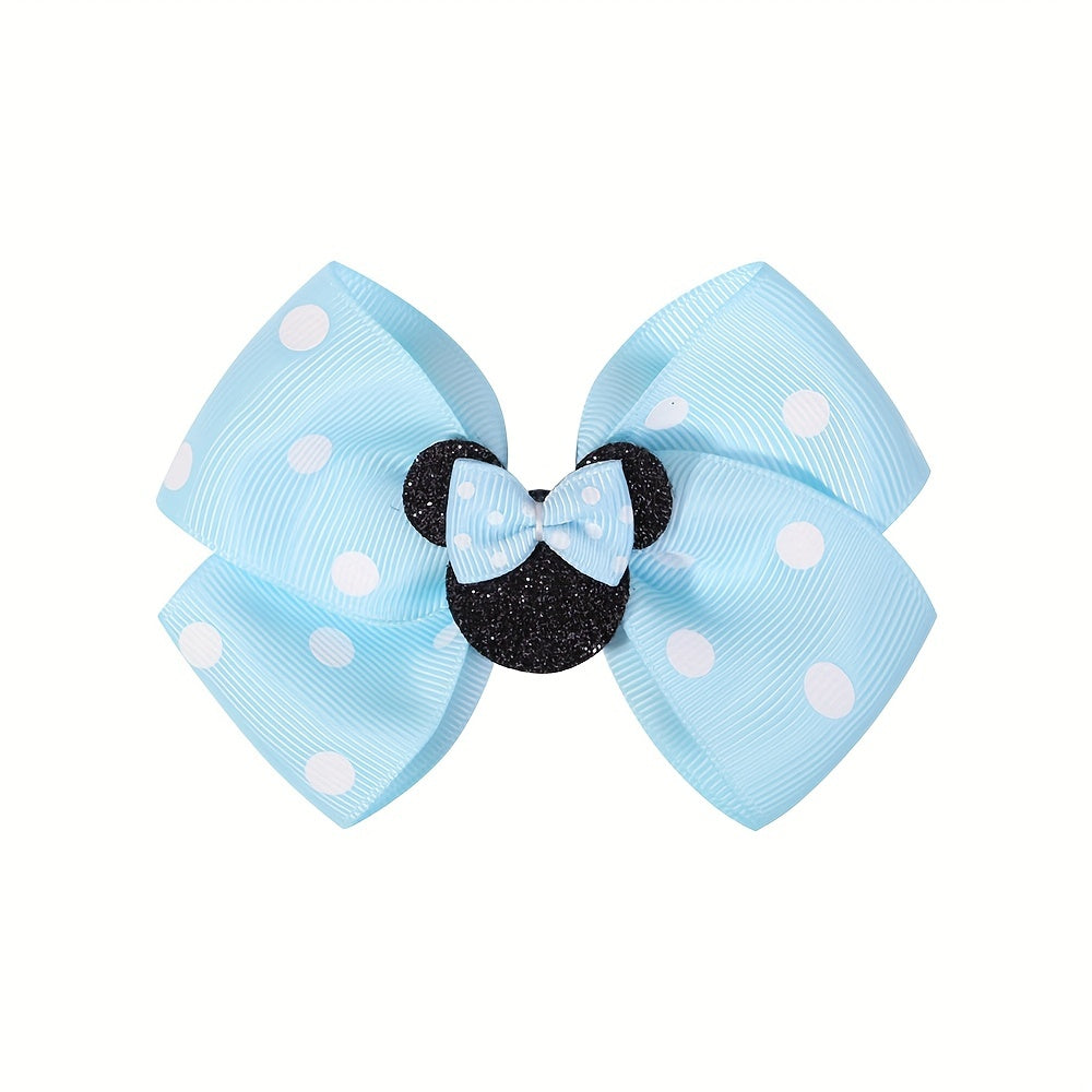 Cartoon Mouse Ear Bow Hair Clips for Holiday Party Girls Gift