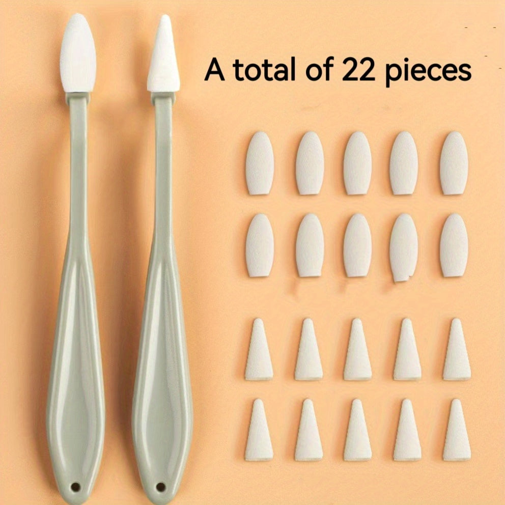 22pcs Painting Adjustment Cotton Tip Round Head Painting Pencil Student Supplies