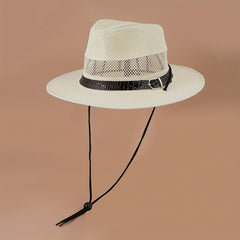 Vintage Mesh Hollow Fedora Cap Sunscreen Cowboy Hat
