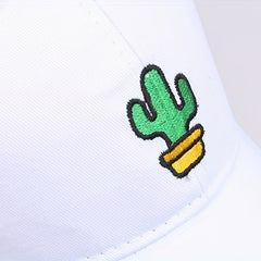 Cactus Embroidery Baseball Cap Adjustable Sunscreen Dad Hat