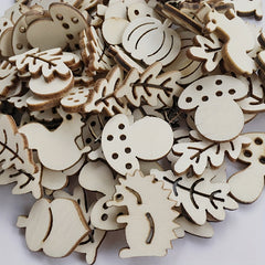 20pcs Wooden Animal Shapes for Crafts Painting Decorating