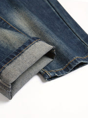 Men's Ripped Jeans Retro Style Distressed Denim