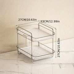 PET Plastic Transparent Two-layer Light Drain Office Storage Rack