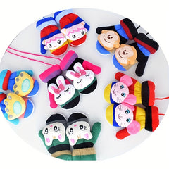 Full Finger Thick Mittens Winter Knitted Gloves For Children Toddler 2 6 Years