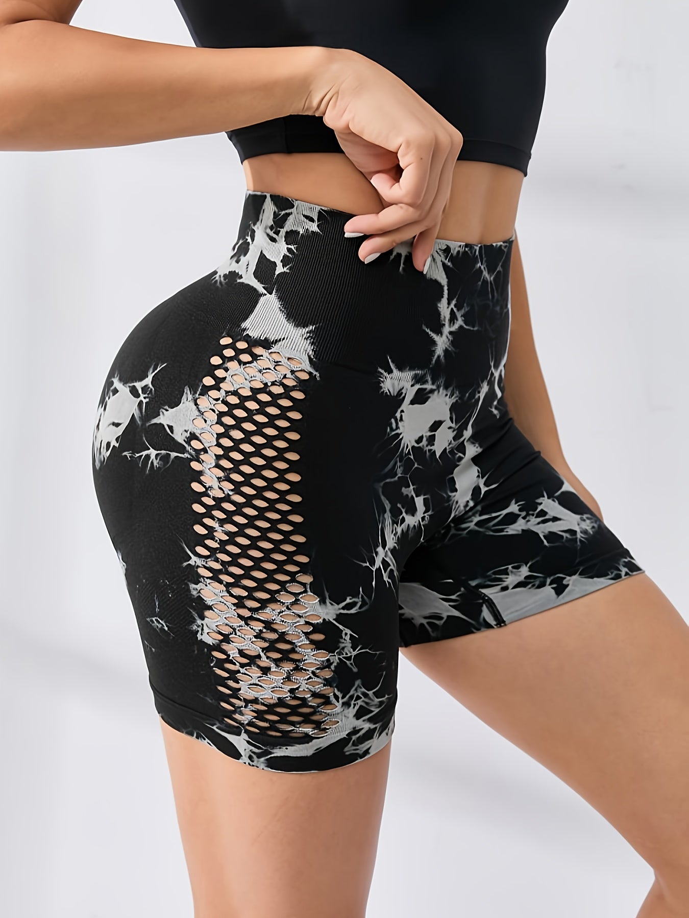 Tie Dye High Waist Yoga Sports Shorts for Women
