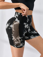 Tie Dye High Waist Yoga Sports Shorts for Women