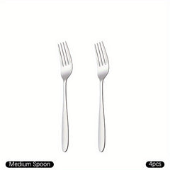 8pcs Dinner Forks Set Stainless Steel Mirror Polished Fruit Picks Steak Fork