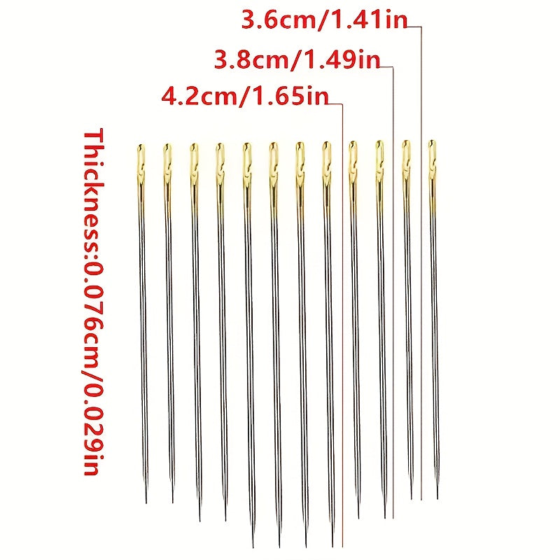 12pcs Side Hole Blind Needle With Needle Tube Hand Sewing Stainless Steel