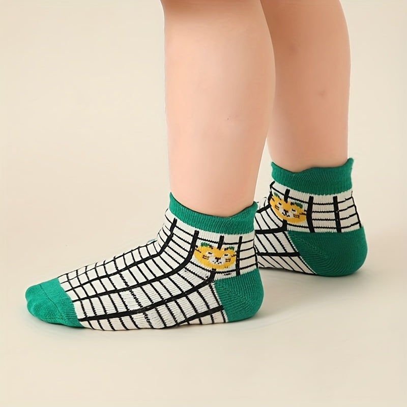 12pairs Cartoon Non-slip Knit Ankle Socks for Baby Boys and Girls