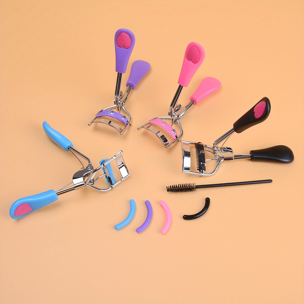 3pcs Wide Angle Lash Curler Set with Comb Pinch Pain - Stainless Steel