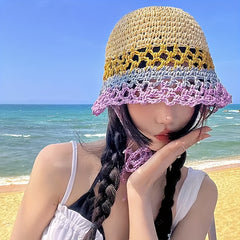 Breathable Straw Sun Hat Cloche Hats Travel Beach Cap