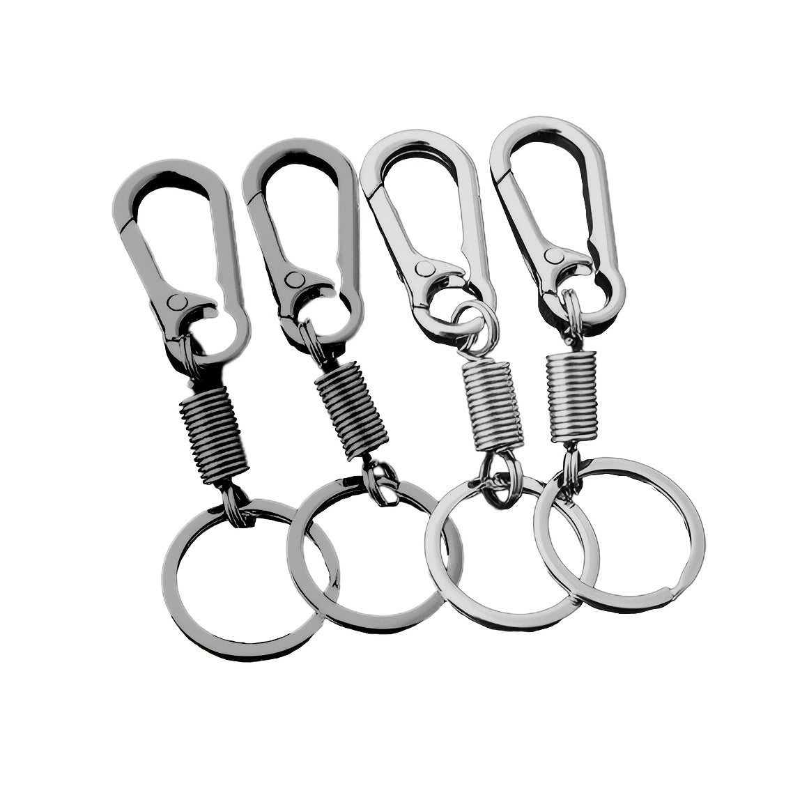 4pcs Spring Buckle Keychain Clip Key Ring Retractable Key Ring Key Holder