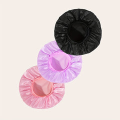 3pcs Girls Casual Elastic Bonnet Soft Comfortable Night Cap Shower Cap