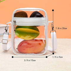 Girls One Shoulder Transparent Crossbody Portable Waterproof Shopping Bag