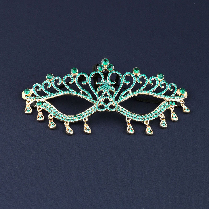 Bridal Dance Mask Headdress Wedding Decor Rhinestone Tassel Face Cover